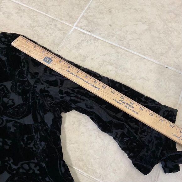 Coldwater Creek Velvet Burnout Blouse top petite XL whimsy Goth Fairy Grunge - Picture 7 of 12